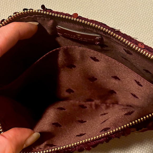 Kate Spade ♠️ Kiki Convertible Sequin Wristlet (Deep Berry) - Picture 10 of 13